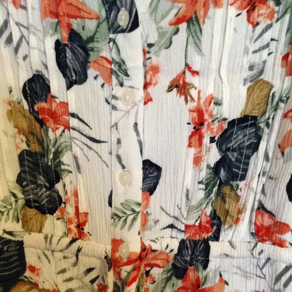 Hilary Radley Women's Floral Button Down Shirt 3/4 Sleeve Tunic Stretchy Size XL - Picture 4 of 9